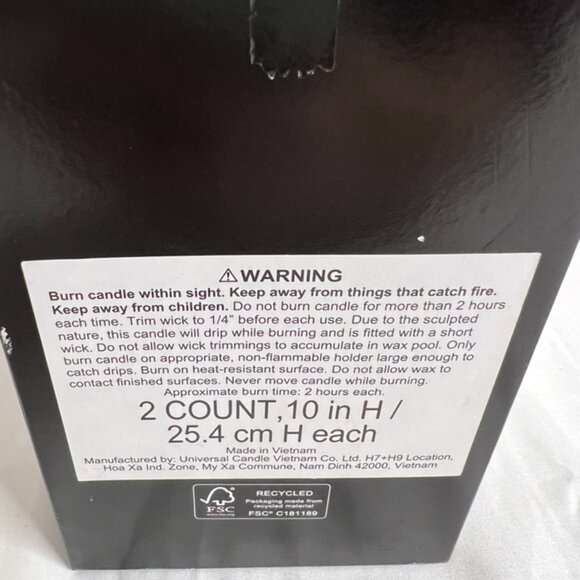 Bella Lux Halloween Skull Taper Candles Set of 2~ Gold 10" Tall - New - Picture 6 of 6